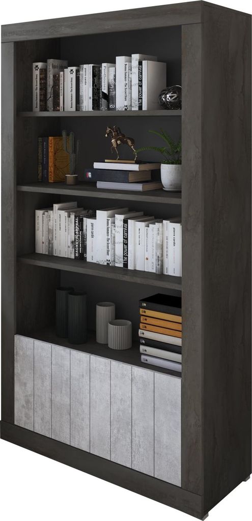 Dornig - Bücherregal, 105x42x191h cm Anthrazit, 3 Regale