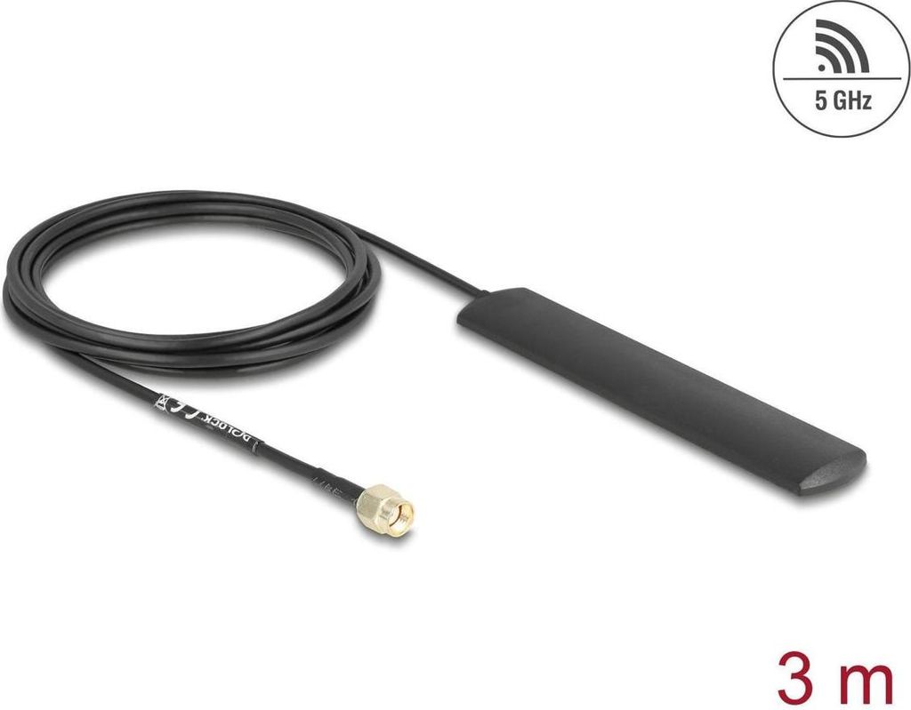 DELOCK WiFi 5,8 GHz Antenne RP-SMA Stecker 3 dBi omnidirekti