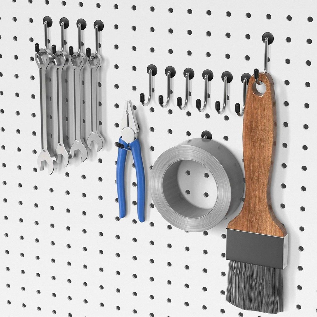 Pegboard Haken Sortiment, Peg Board Zubehör, zum Organisieren verschiedener Werkzeuge, 110 Stücke, 50 davon Peg Locks