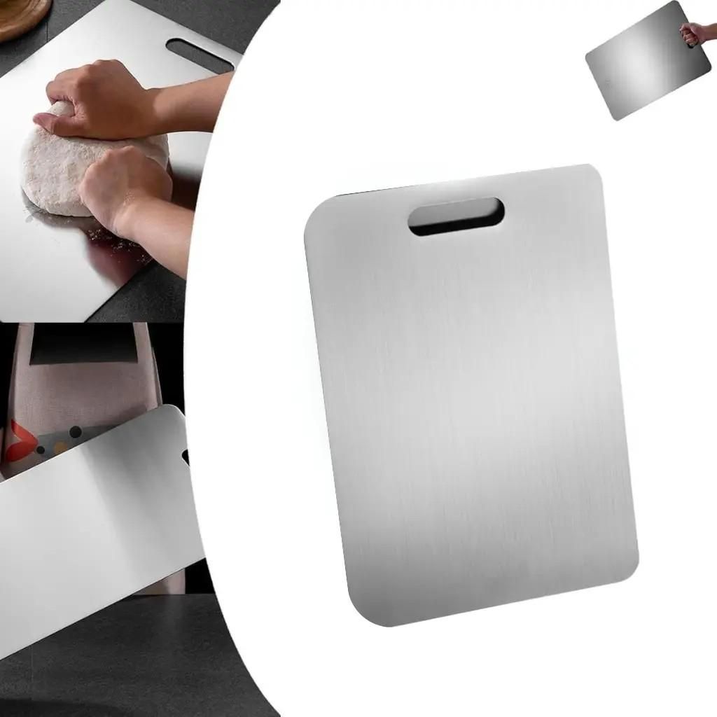 Beidseitiges Titan Schneidebrett, hygienisches Schneidebrett für Fleisch und Gemüse aus Edelstahl - TitanBoard