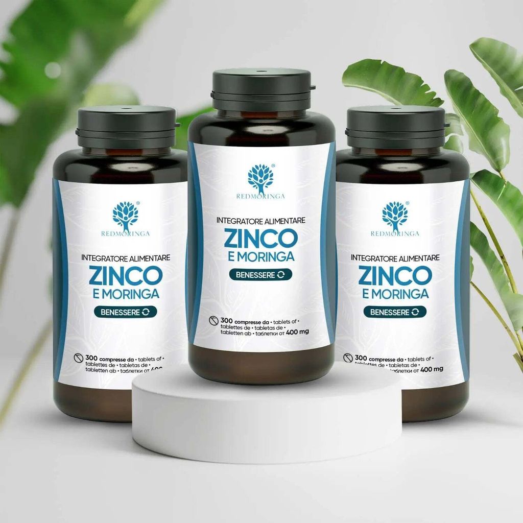 Nahrungsergänzungsmittel Zink undMoringa Nützlich gegen Akne, zur Stärkun – 3 Flaschen