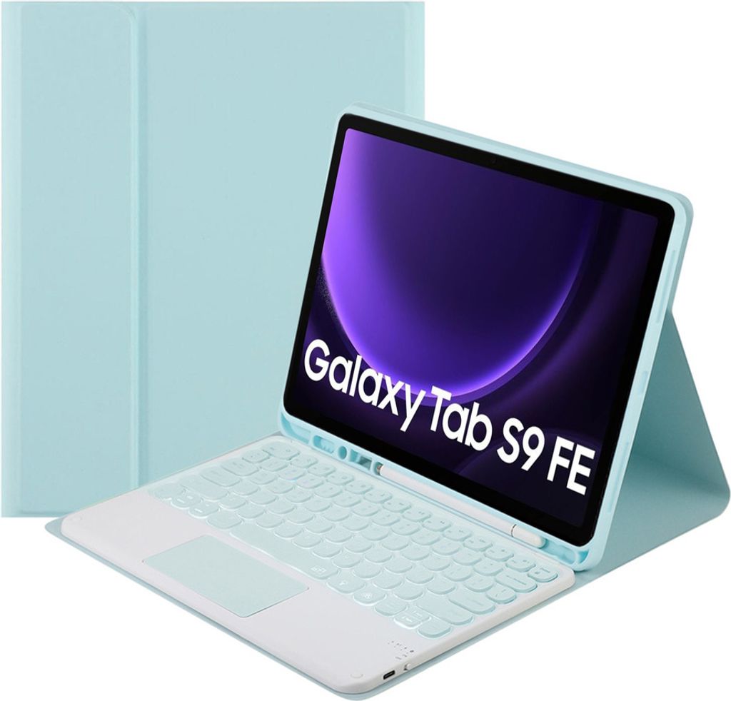 Galaxy Tab S9 FE Bluetooth-Tastatur-Touchpad-Hülle (Blau) Produktbild 