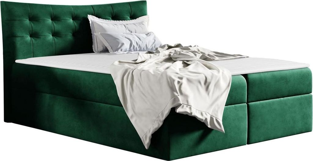 MIRJAN24 Boxspringbett Havana, Moderne Doppelbett mit zwei Bettkästen, Schlafzimmer Ehebett (Kronos 19, Größe: 200x200 cm)