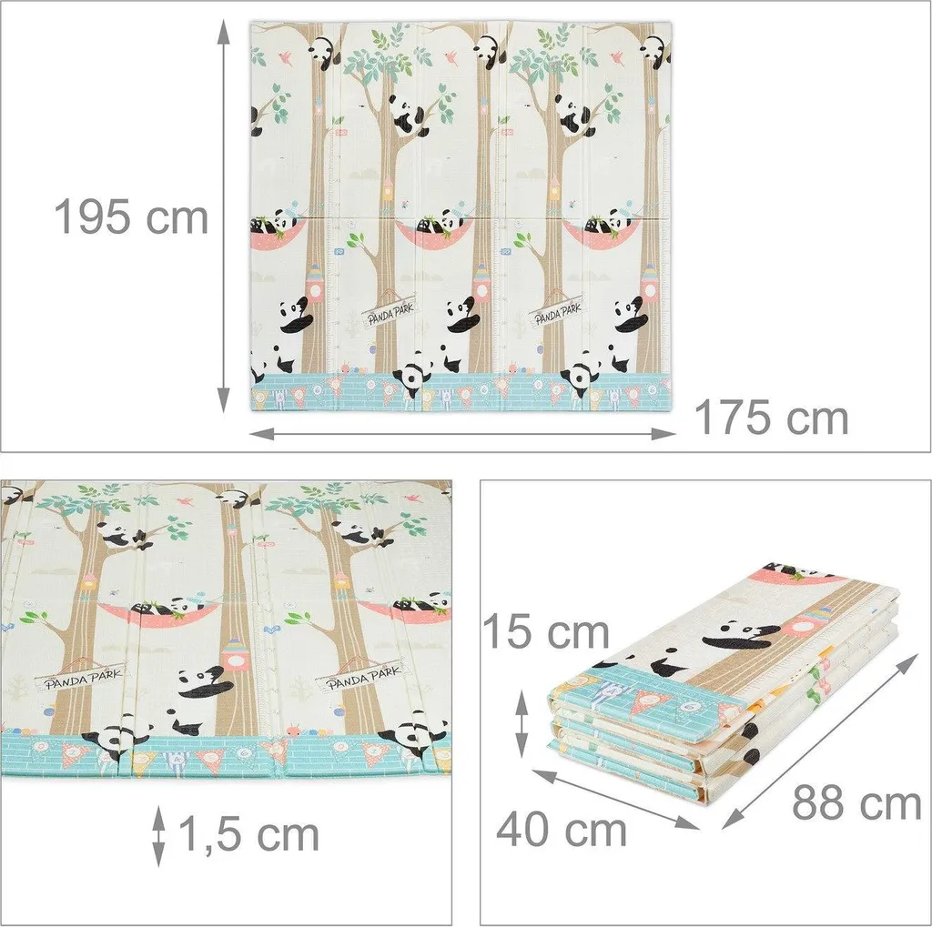 Tapis de jeu pliable imperméable pour bébés - Double Face et Antichoc