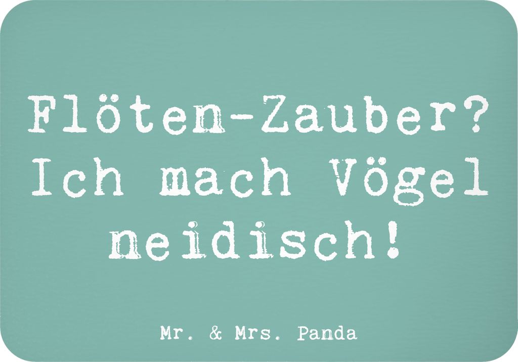 Mr. & Mrs. Panda magnet Spruch Flöte Zauber - Meeresbrise - Geschenk, Vögel, zettelhalter, Musiker, Musik, haftmagnet, Neid, holzmagnet, whiteboa...