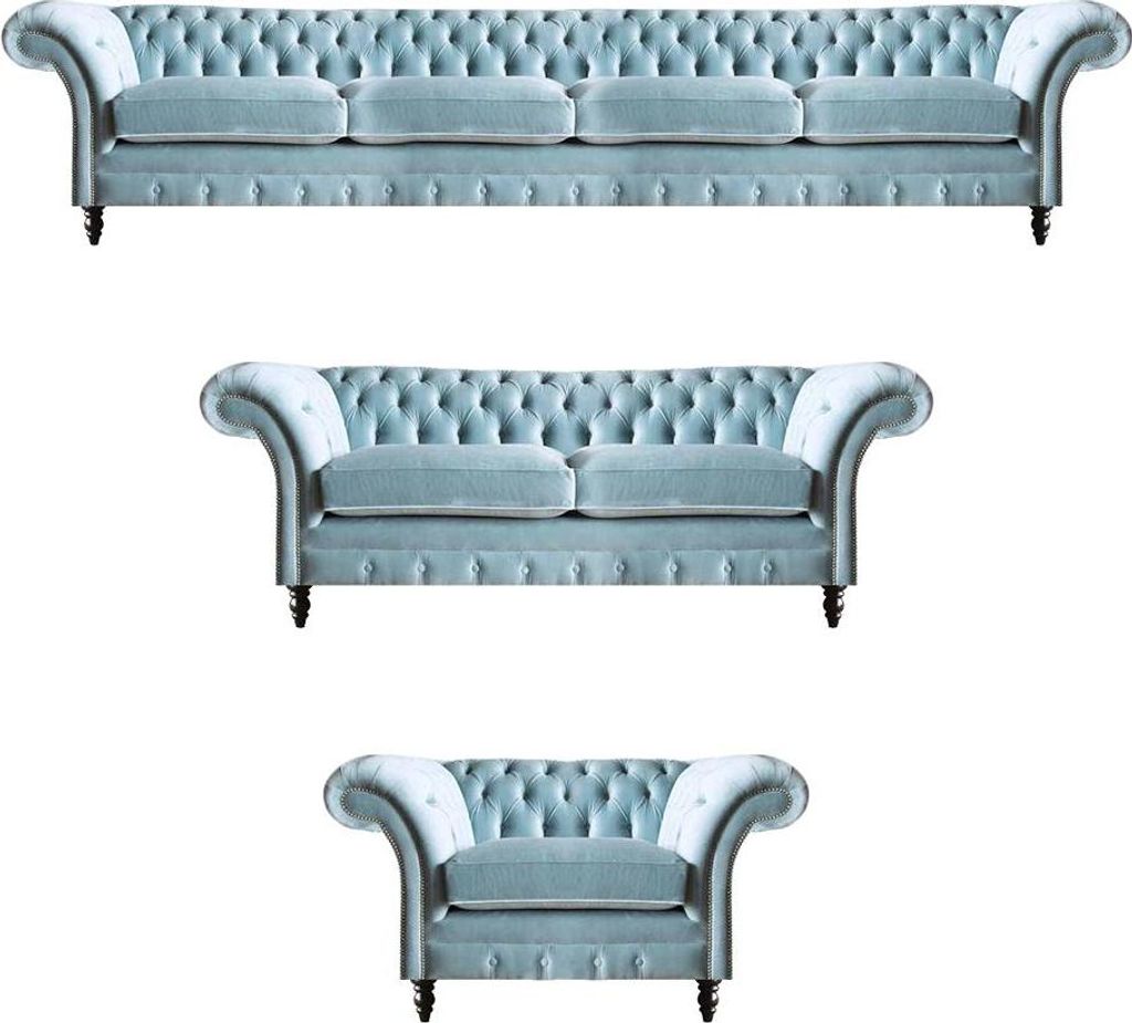 Designer Chesterfield Sofagarnitur Moderner Viersitzer Polster Sessel
