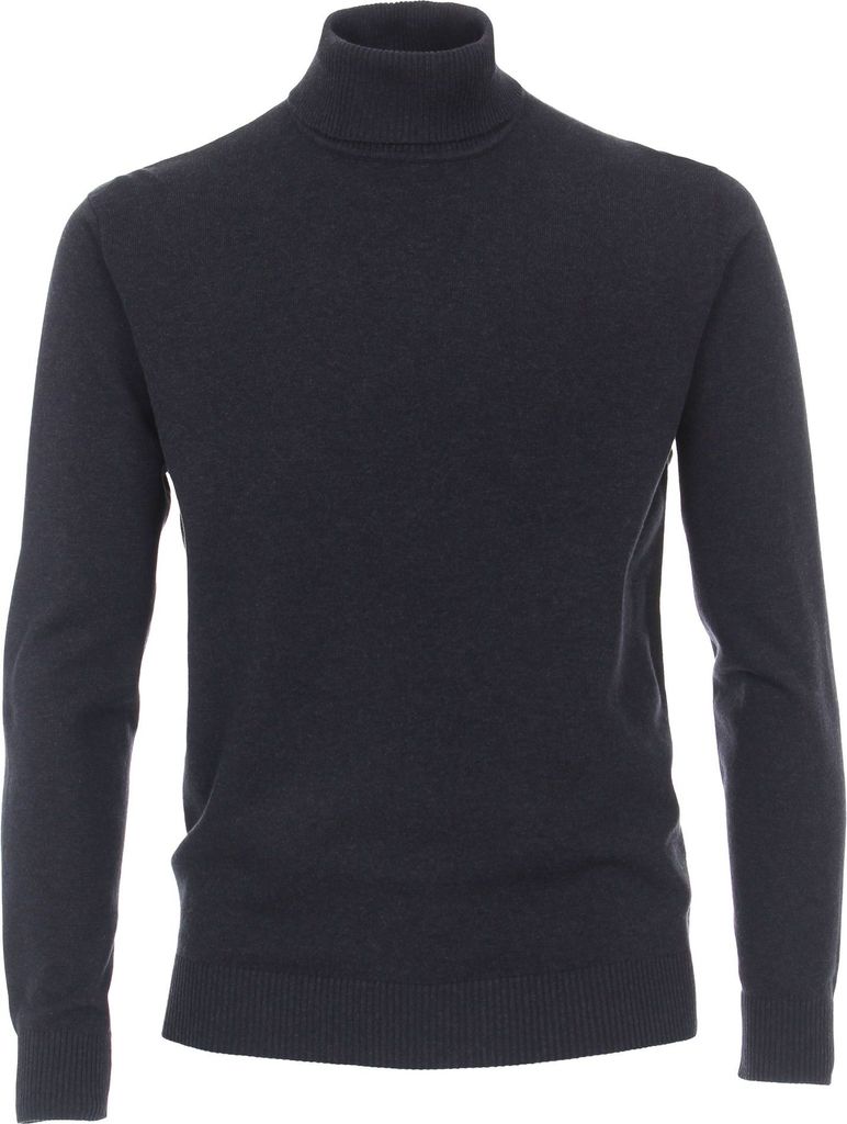 REDMOND Casual Herren Pullover Langarm Rollkragen Comfort Marine XL