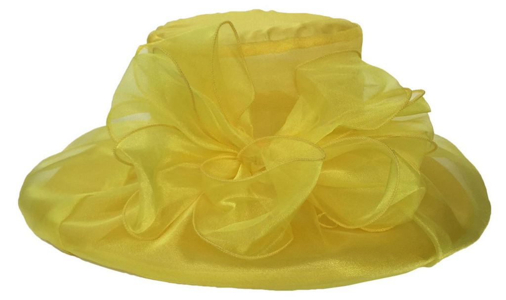 Damen-Sonnenhut aus Organza mit Schleife, breite Krempe, UV-Schutz, leicht, atmungsaktiv, faltbar, aus Tüll