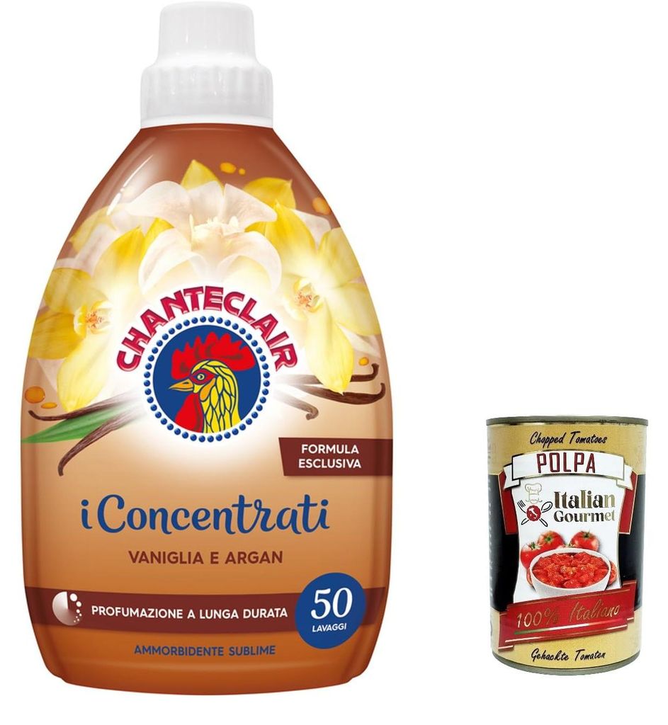 6x CHANTECLAIR i Concentrati Ammorbidente Vaniglia E Argan, Weichspüler mit Vanille und Argan 1000ml lang anhaltender Duft 50 Wäschen Waschmittel...
