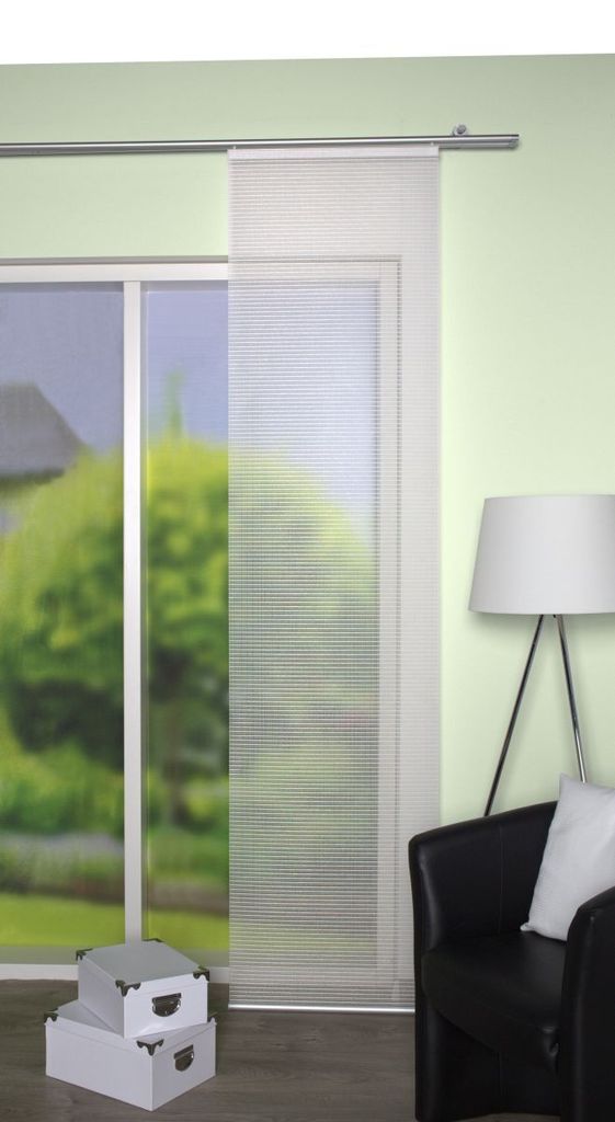 Home Wohnideen Schiebevorhang Bambus-Optik Versteift 245 x 60 cm Wollweiss