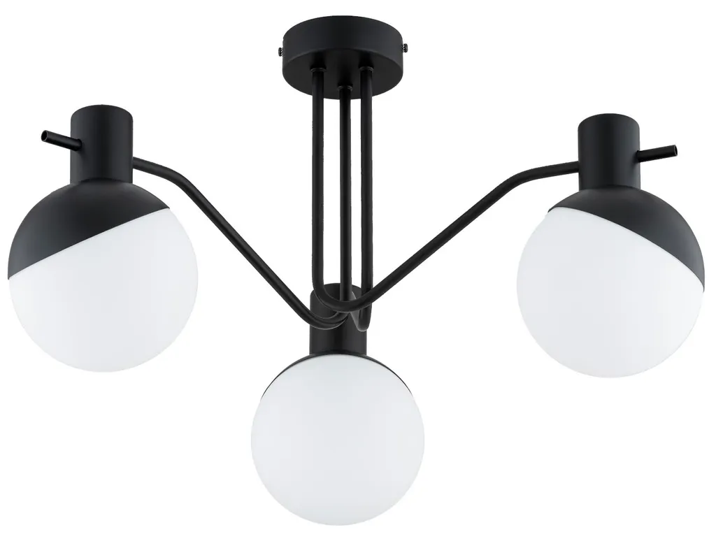 Plafonnier ENIGMA Alfa : Éclairage Performant 3 Sources Noir et Blanc