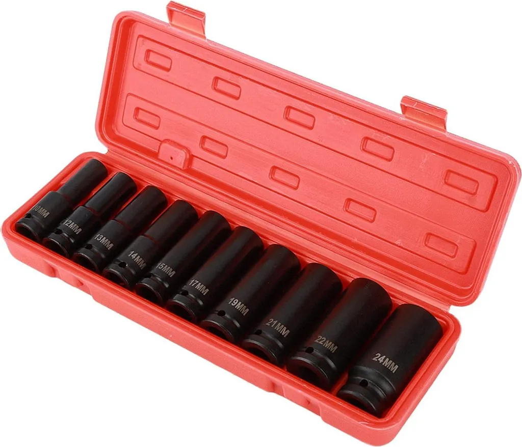 Jeu de clés à douilles de force 1/2 pour vis à chocs - Kit 10 pièces