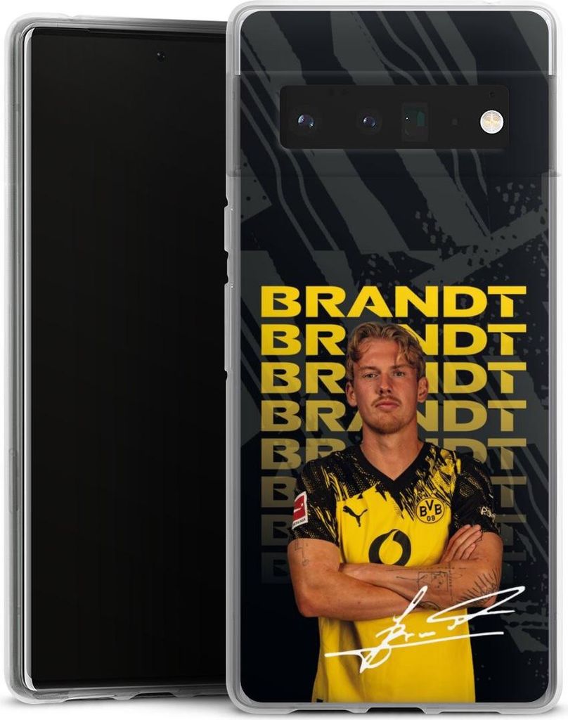 DeinDesign Handyhülle für Google Pixel 6 Pro Silikon Hülle Case Smartphone Schutzhülle BVB Borussia Dortmund Julian Brandt