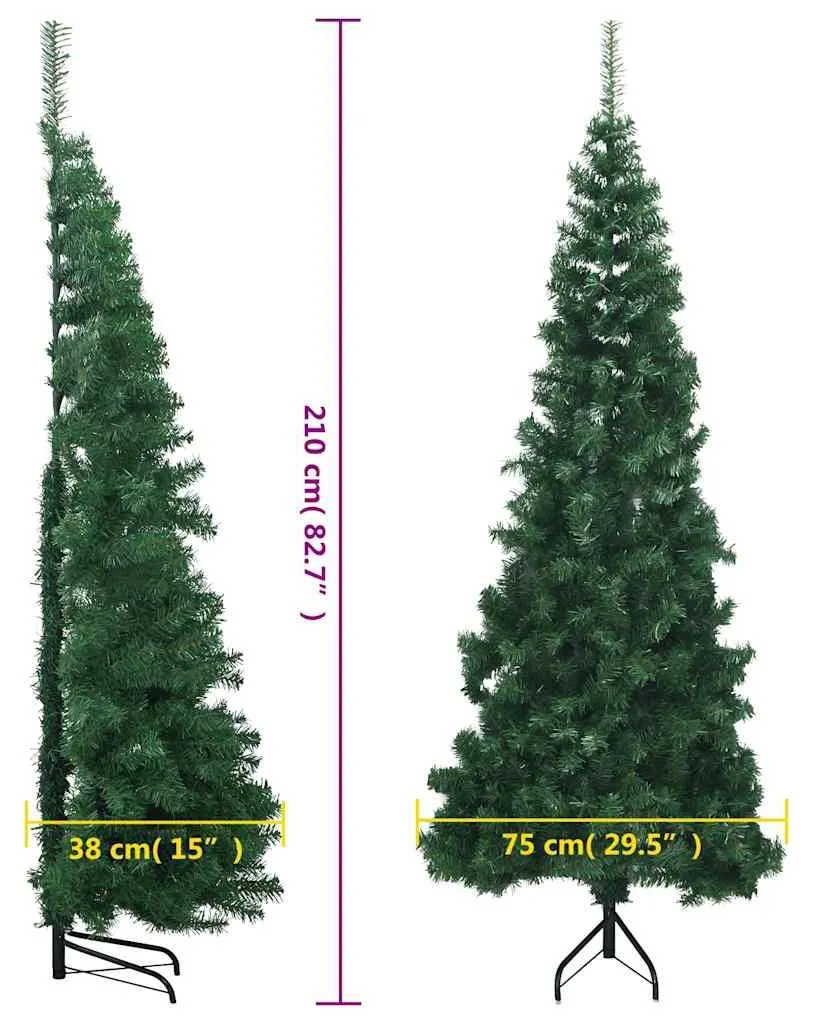Sapin de Noël artificiel pour coin de pièce 210 cm vert vidaXL PVC