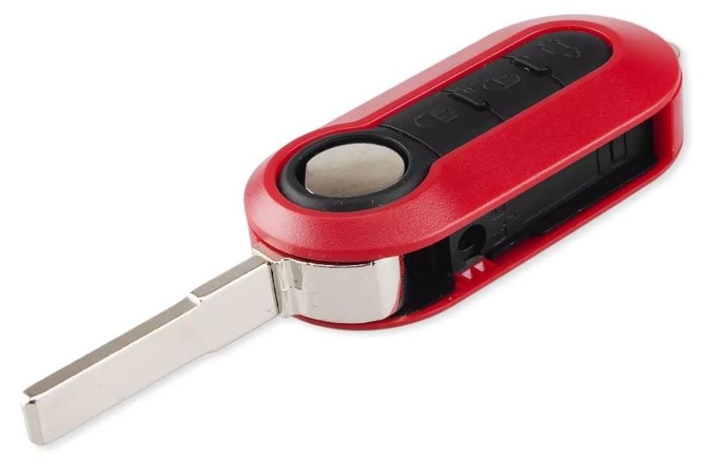 Auto-Schlüsselgehäuse im Taschenmesser-Stil von Techstar für Fiat, Citroen und Peugeot mit 3 Tasten, kompatibel mit den Modellen 500, Panda, Ducato