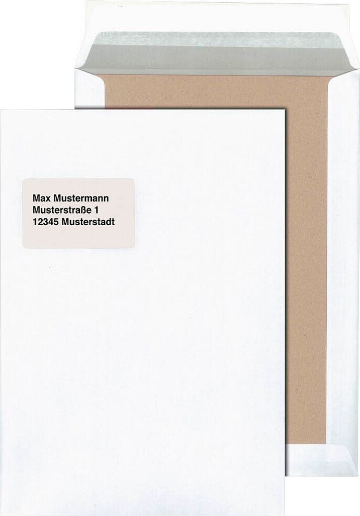 MAILmedia Papprückwandtaschen DIN C4 mit Fenster weiß 100 St.