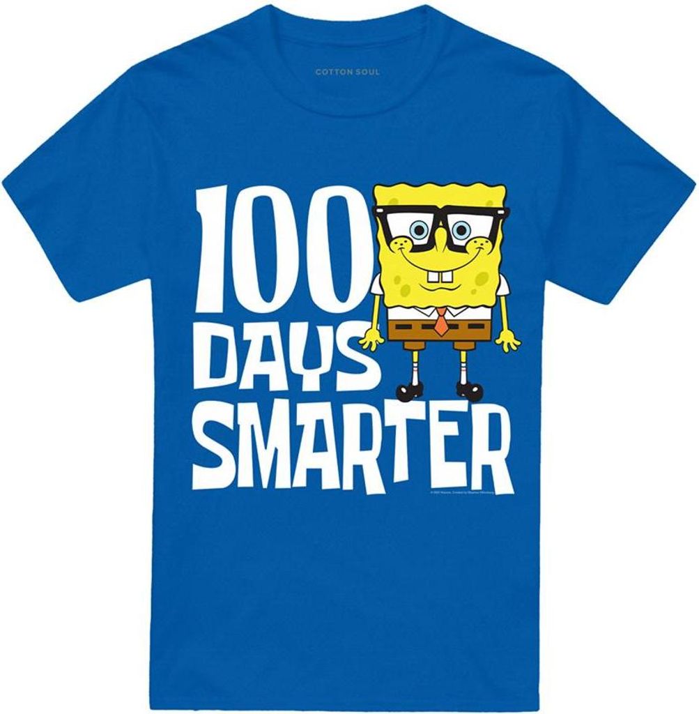 SpongeBob SquarePants - "100 Days Smarter" T-Shirt für Herren/Damen Uni TV26839 (XL) (Königsblau)