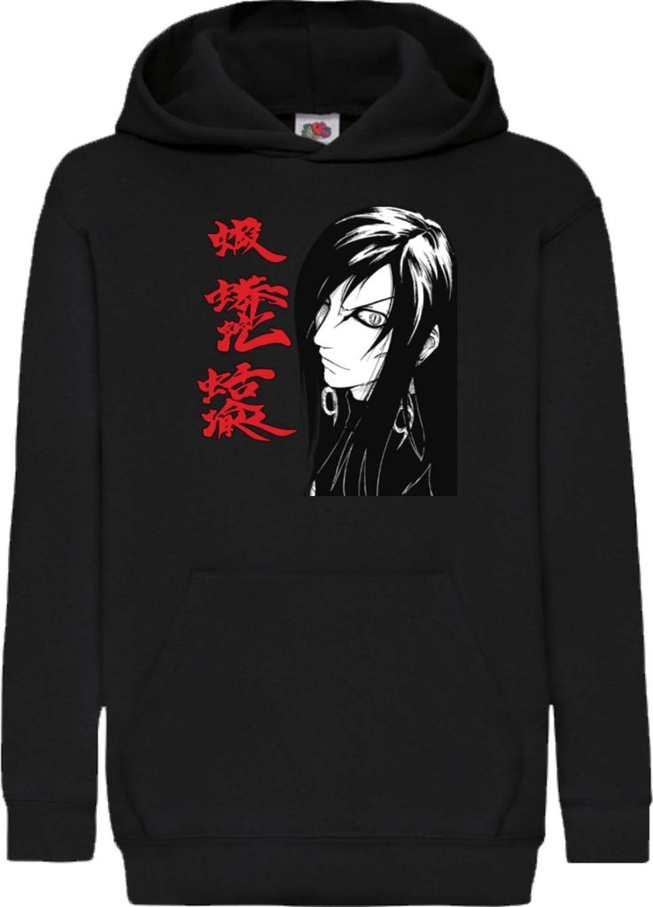 Kinder Kapuzenpullover Naruto Orochimaru 01, 12-13 Jahr - 152 / Schwarz