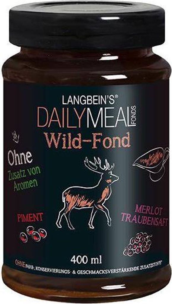 Langbein's Daily Meal Wild-Fond 400 ml Glas Würzig-aromatisch, nach Wild und Gemüse Glutenfrei Laktosefrei