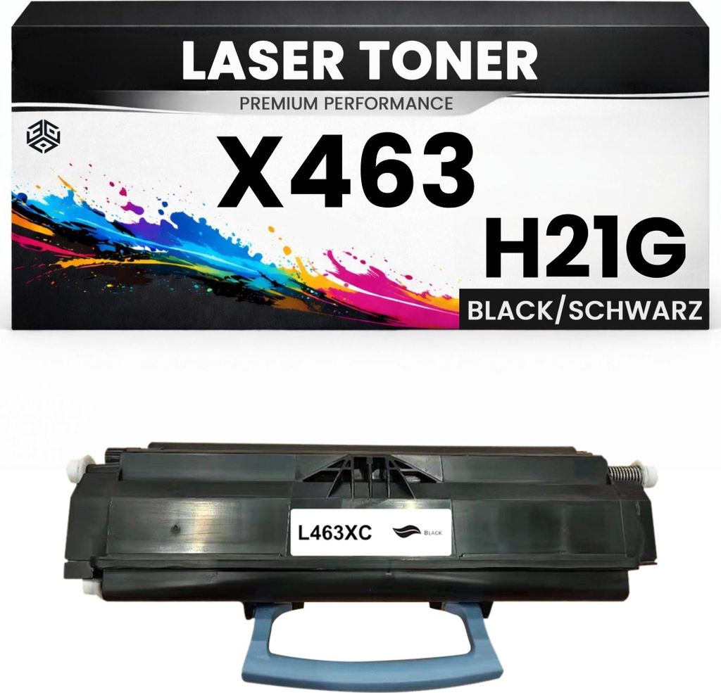 2 x XL Toner X463 H21G für Lexmark kompatibel Schwarz X463H21G wie Original für Lexmark X464de, X466de, X463DE