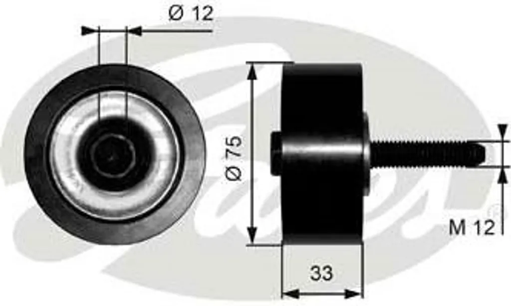 Galet de guidage en acier robuste GATES T36291 anti-vibration