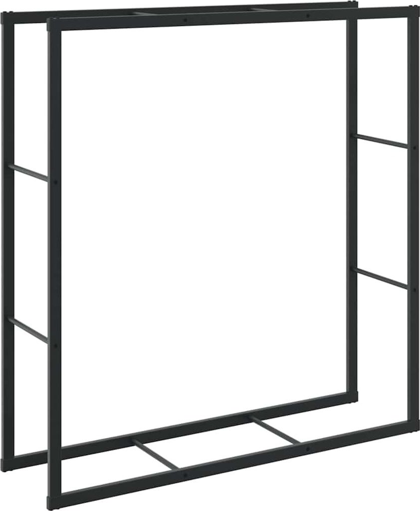 vidaXL Houtopslagrek zwart, 110x30x116 cm, staal Productafbeelding 