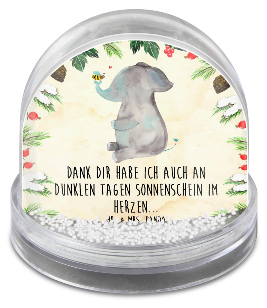Mr. & Mrs. Panda Weihnachts Schneekugel Elefant Biene - Naturpapier - Geschenk, Liebe, Lustige Sprüche, Große, Hochzeitsgeschenk, schnee kugel, w...