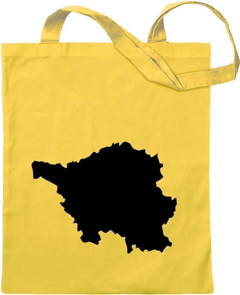 Kiwistar - Baumwolltasche - gelb - Saarland Deutschland Silhouette - Tragetasche Stoffbeutel Umhängetasche langer Henkel