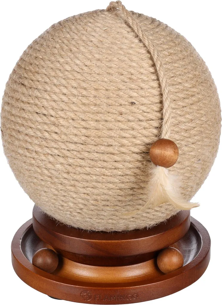 Griffoir jute Isabella pour chat - Circuit interactif avec plume ludique