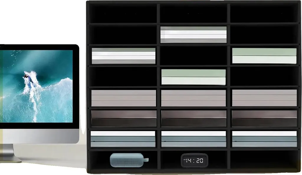 Organiseur documents A4 pour classement efficace 24 compartiments noirs