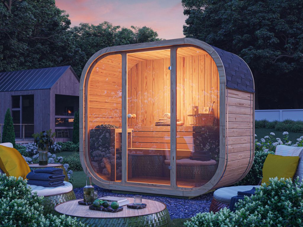 Fjordholz Fass-Sauna Modell Luxe-2 Premium