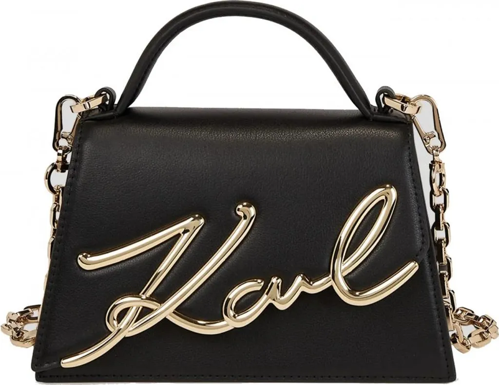 Sac Bandoulière Karl Lagerfeld Essentials Noir Gold en Cuir Synthétique
