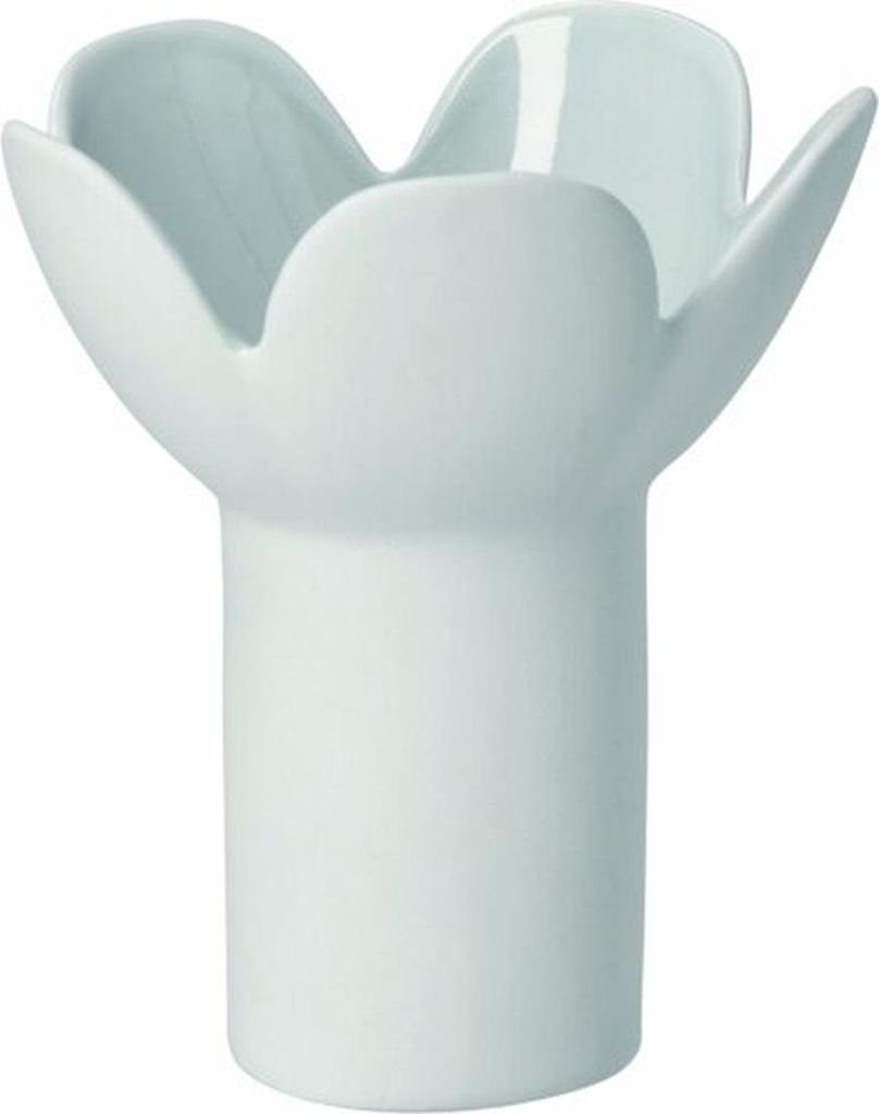 Moderne blaue Blumenvase aus Steinzeug, außen unglasiert, Produktbild 