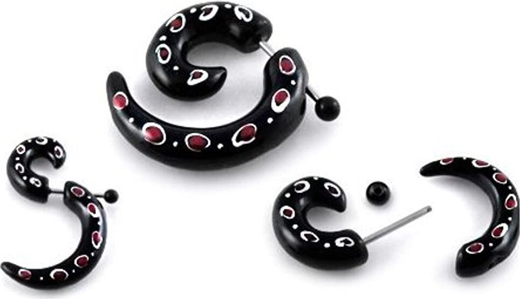 Fake Ohr Spirale Expander Acyl Black Dehnung Piercing - ZER046 - 5.0 Millimeter