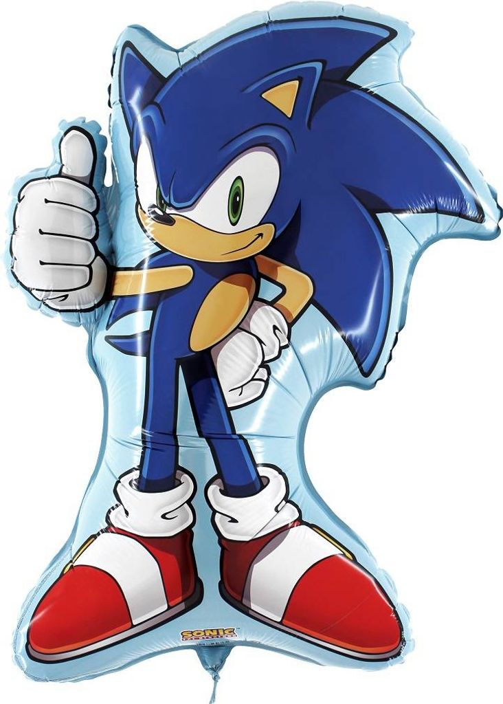 Sonic, fóliový balón, modrý, 77 cm, s héliom, originálny, Obrázok produktu 
