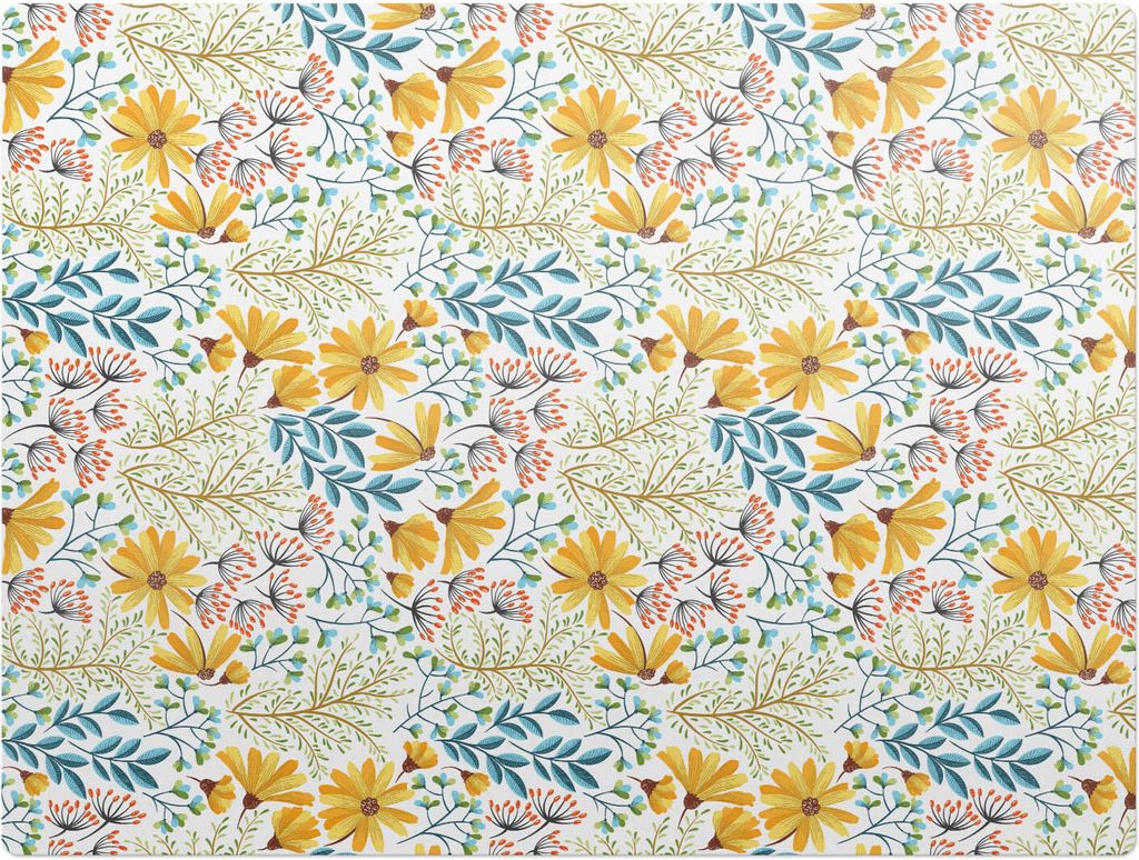 Vintage-Blumenmuster – Bodenschutzmatte – Stuhlunterlage 120x90 cm – Rutschfest – Hartbodenmatte