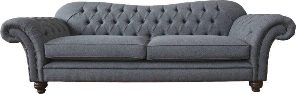 Moderm Sofa 3 Sitzer Luxus Textil Couch Grau Sofas Polster Stoff JVmoebel