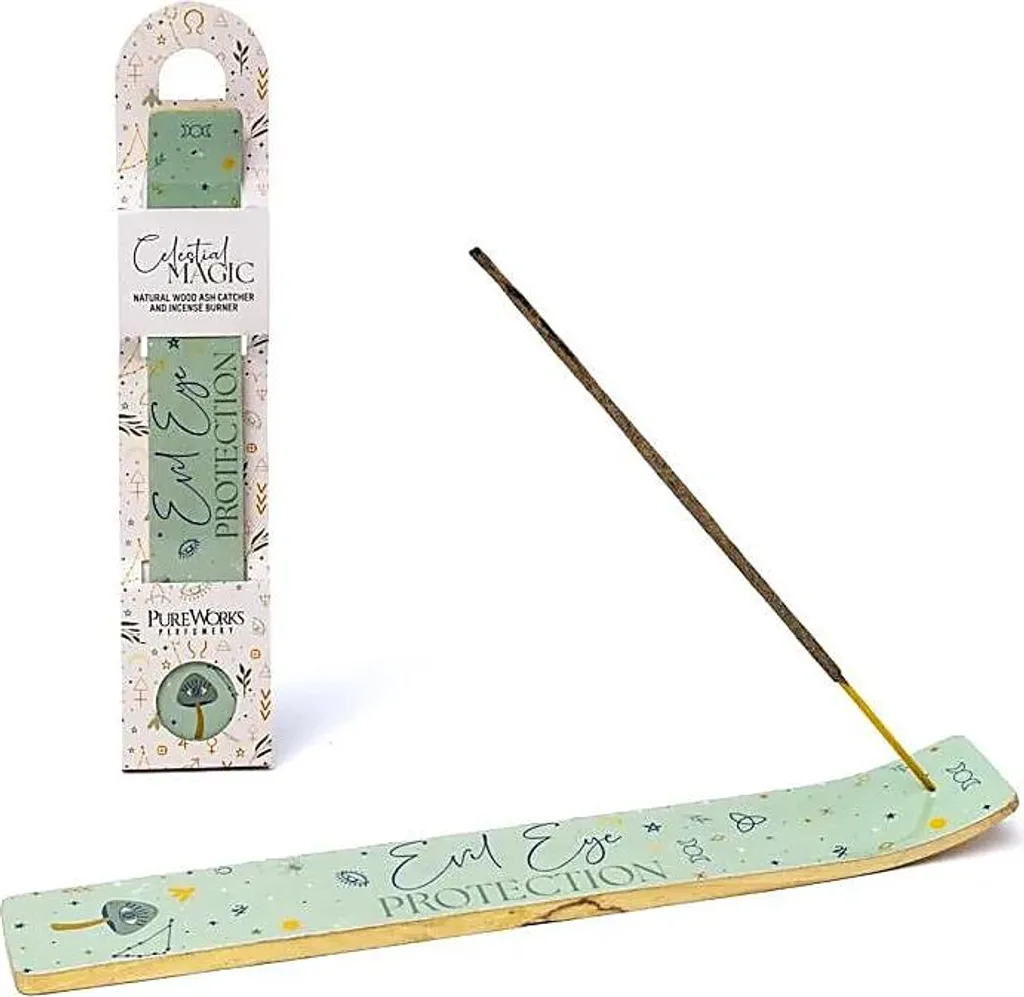 Support Encens Protection Contre le Mal en Bois 26 cm - Lot de 6 Unités