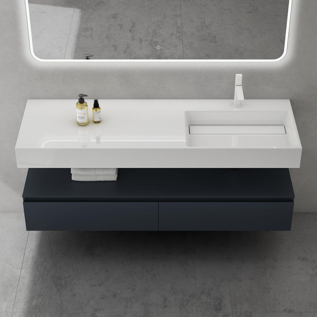 doporro Mobile Bagno Sospeso 150cm Antracite Opaco con Immagine del prodotto 