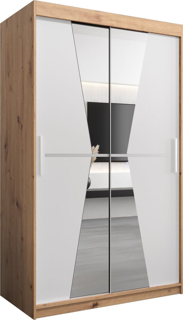 Kleiderschrank, Schiebetürenschrank Schlafzimmer, Schrank mit Spiegel MAROKO 120 cm