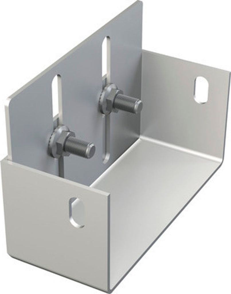 Alcadrain Endstück für Entwässerungsrinne für Fassaden-und Terrassenentwässerung Edelstahl 41 mm x 88 mm x 59/79 mm