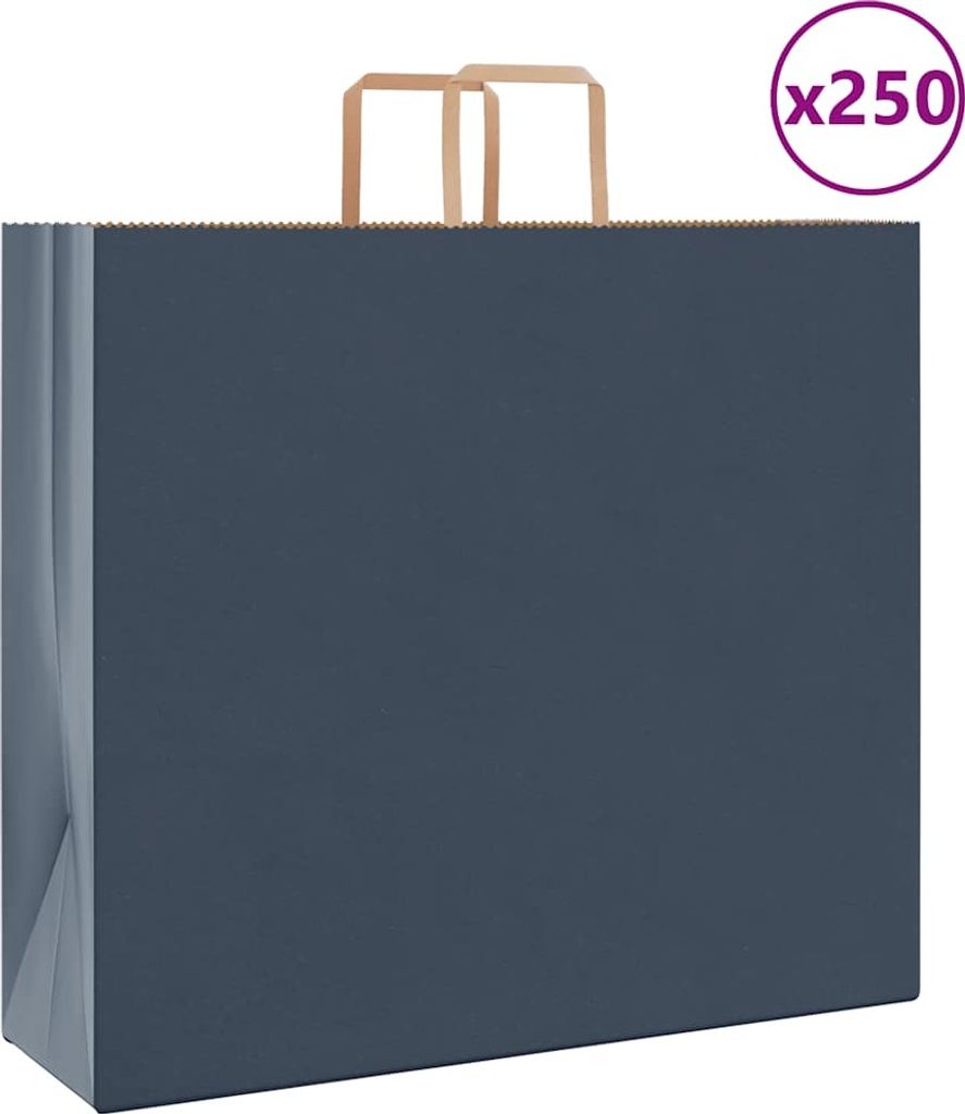 "2026 Promotion" Papiertragetaschen 250 Stk. - Hohe Qualität - mit Henkeln Blau 54x15x49 cm - Papiertüten CC25406