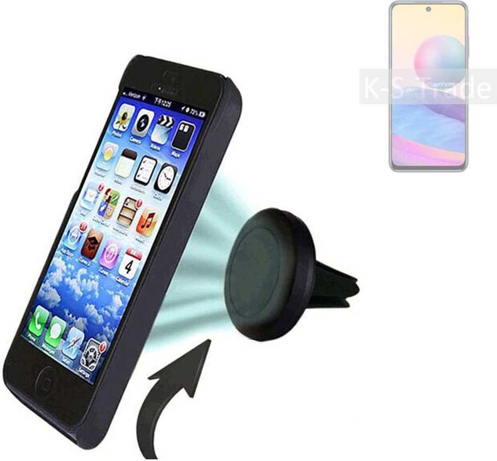 K-S-Trade Kompatibel mit Xiaomi Redmi Note 10 5G Auto Handy Halterung KFZ Halter Lüftungsgitterhalterung Air Vent mount Smartphone Halter