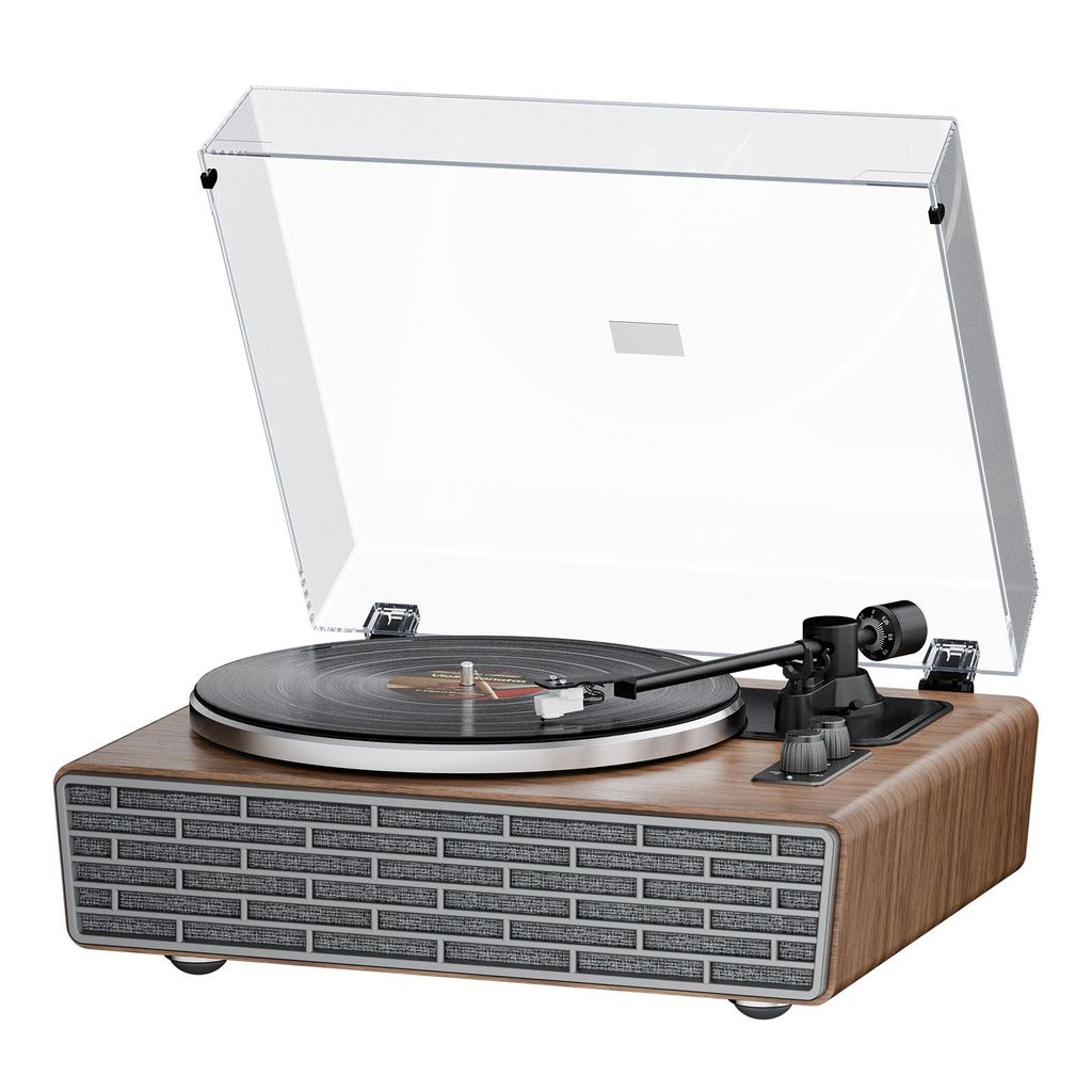 Retro-Walnuss Bluetooth-Plattenspieler Turntables mit 4 Produktbild 
