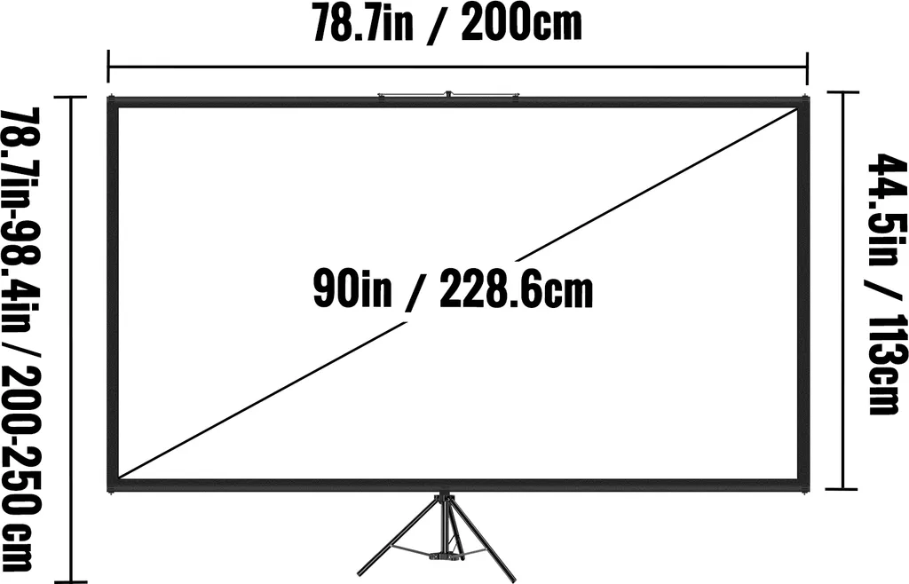Écran de Projection 4K HD 200x113cm à Angle de Vision Large de 160° - 8