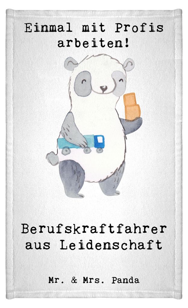 Mr. & Mrs. Panda Handtuch Berufskraftfahrer Leidenschaft - Weiß - Geschenk, gäste wc, Mini-Handtuch, Klein, Gästehandtuch Bunt, Baumwollhandtuch