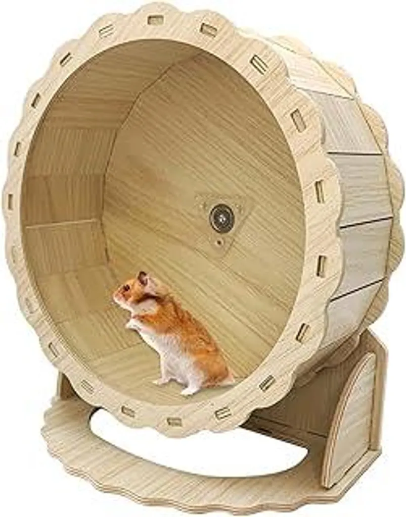 Arreda la Gabbia con la Ruota PINVNBY 21cm: Legno Naturale e Comfort