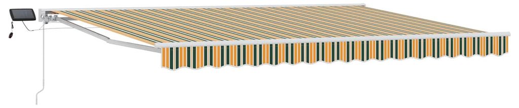 "2026 Moderne"Manueller Markisenrahmen 1 PC - Sichtschutz/Sonnenschutz - für Garten & Terrasse - mit LEDs Grün, Gelb, Weiß 5x3,5 m - Markisen Sc...