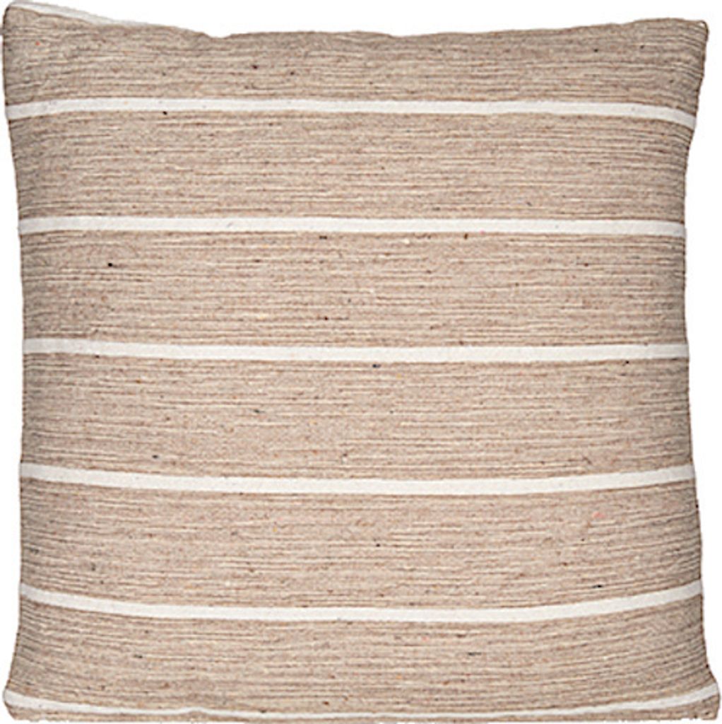 Deko Kissen - Polyester Baumwolle - 45 x 45 cm - beige weiß