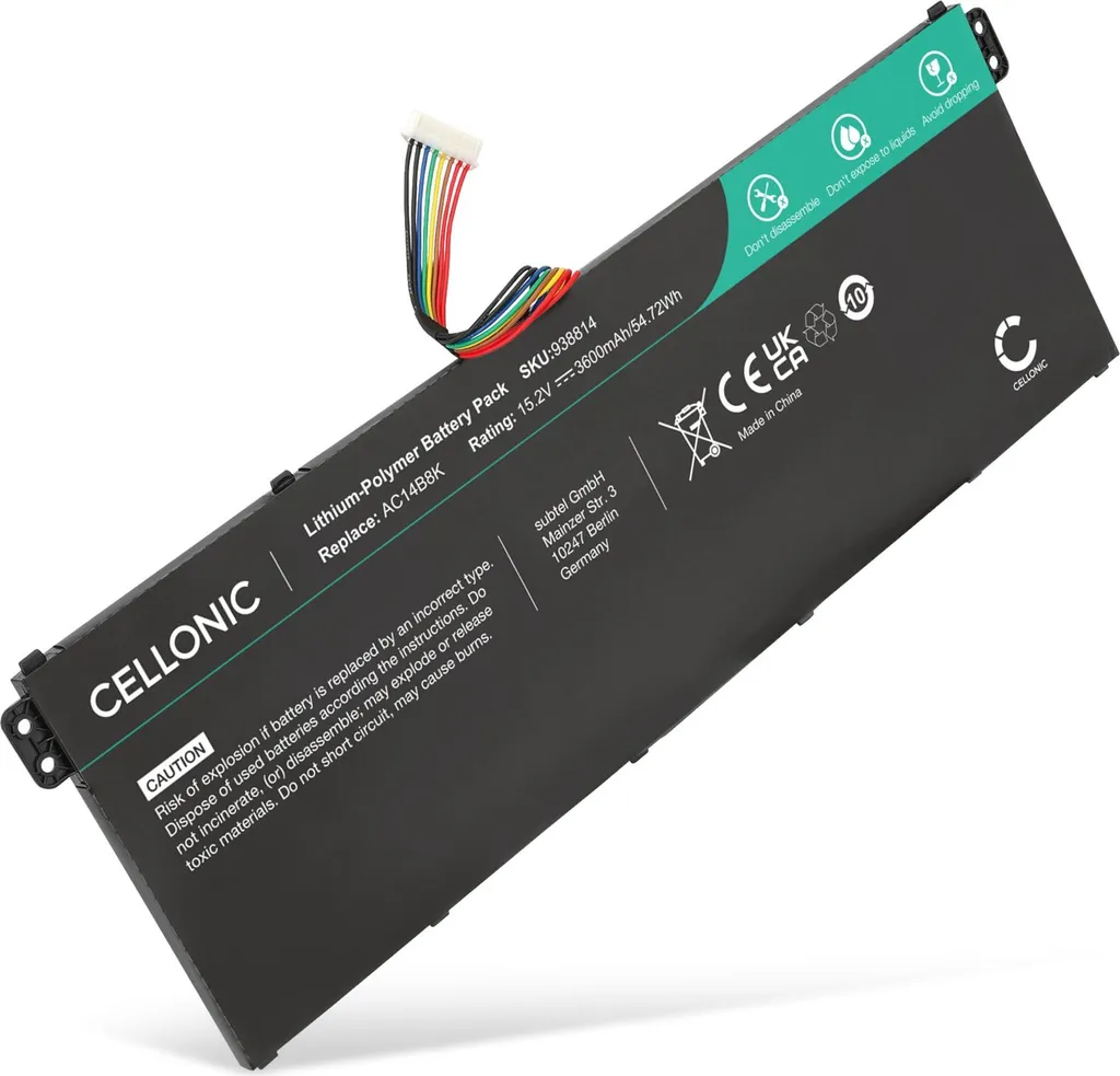 Batteria Laptop Acer AC14B3K 3600mAh | Sostituzione CELLONIC 15.2V